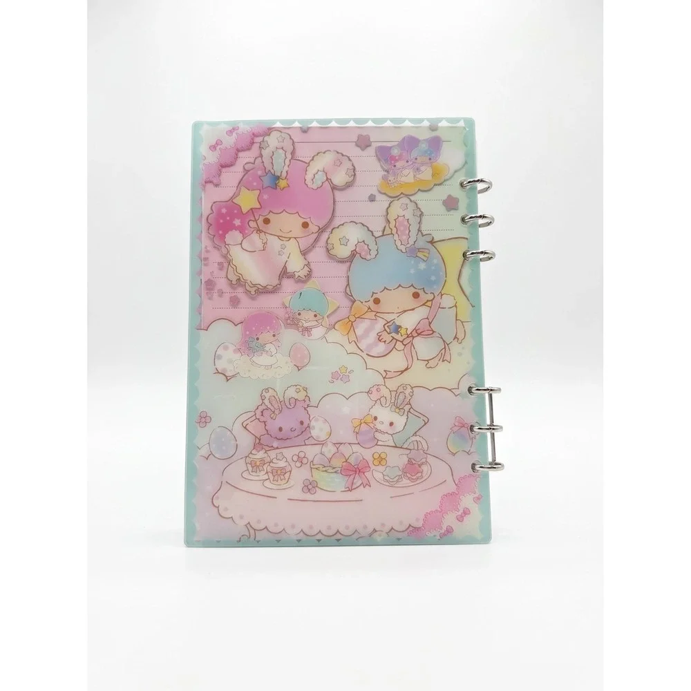 Sanrio Little Twin Stars Kiki Lala 3D Acrylic Shaker Notebook 6-Ring Binder A5